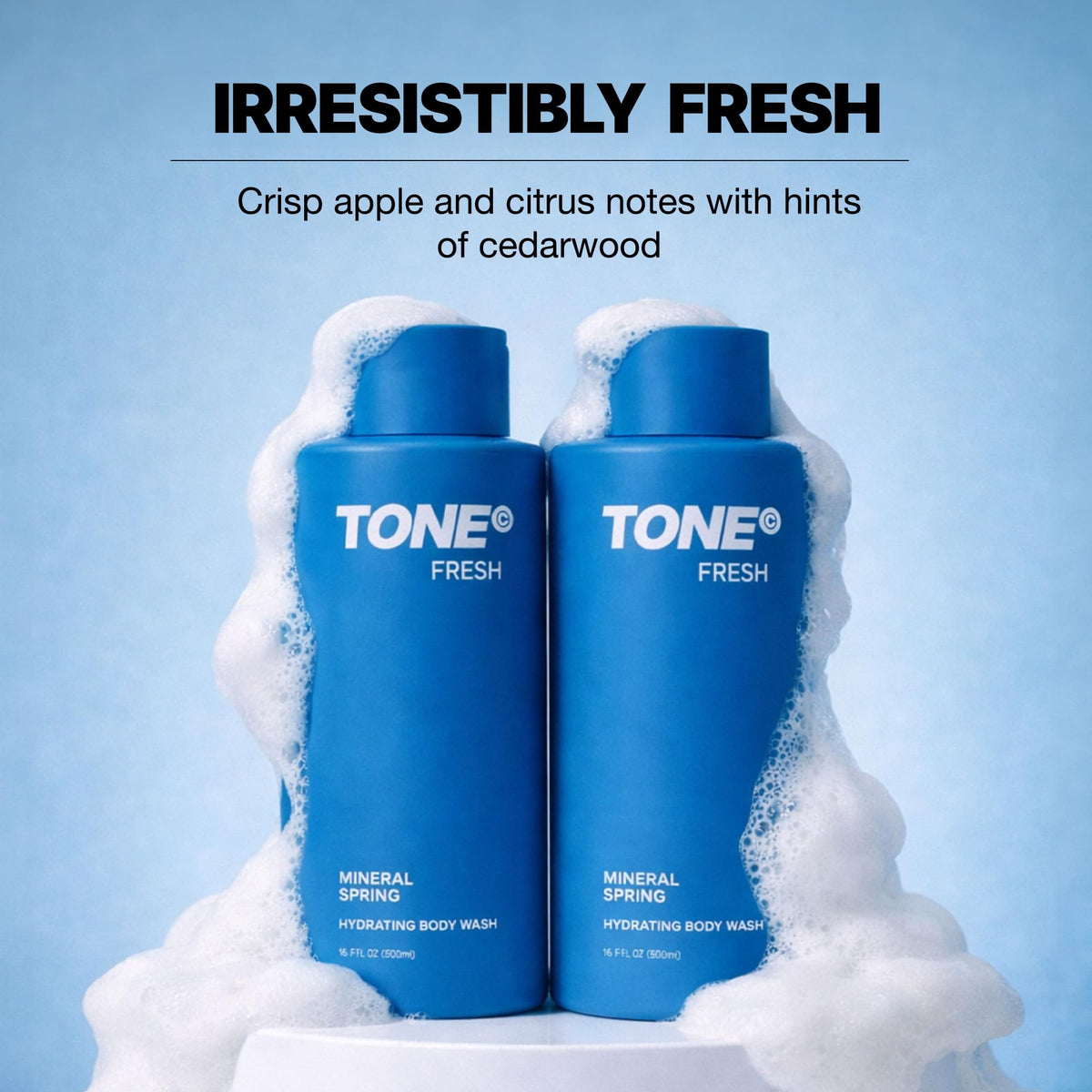 TONE Exclusive in-shower bottle being used to show easy application and rinse