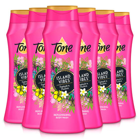 Tone front packaging showing tropical pineapple and plumeria scent and vibrant label