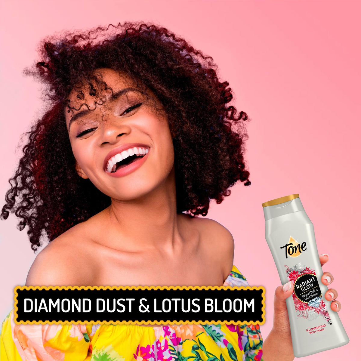 Tone gel texture close-up displaying creamy lather and shimmering particles for glow