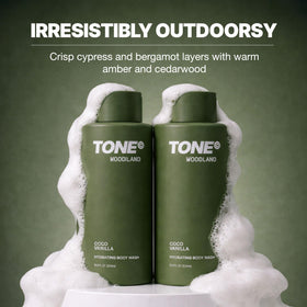 TONE Exclusive bottle in shower context demonstrating easy, effective use