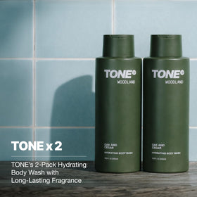 TONE Exclusive close-up of creamy body wash texture highlighting gentle hydration