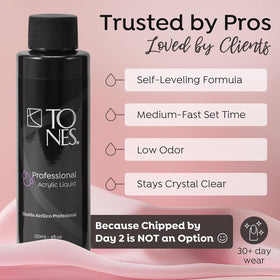 TONES liquid pouring closeup showing smooth consistency and clarity