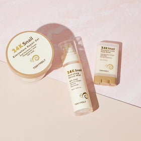 TONYMOLY bottle next to common items for size comparison and portability