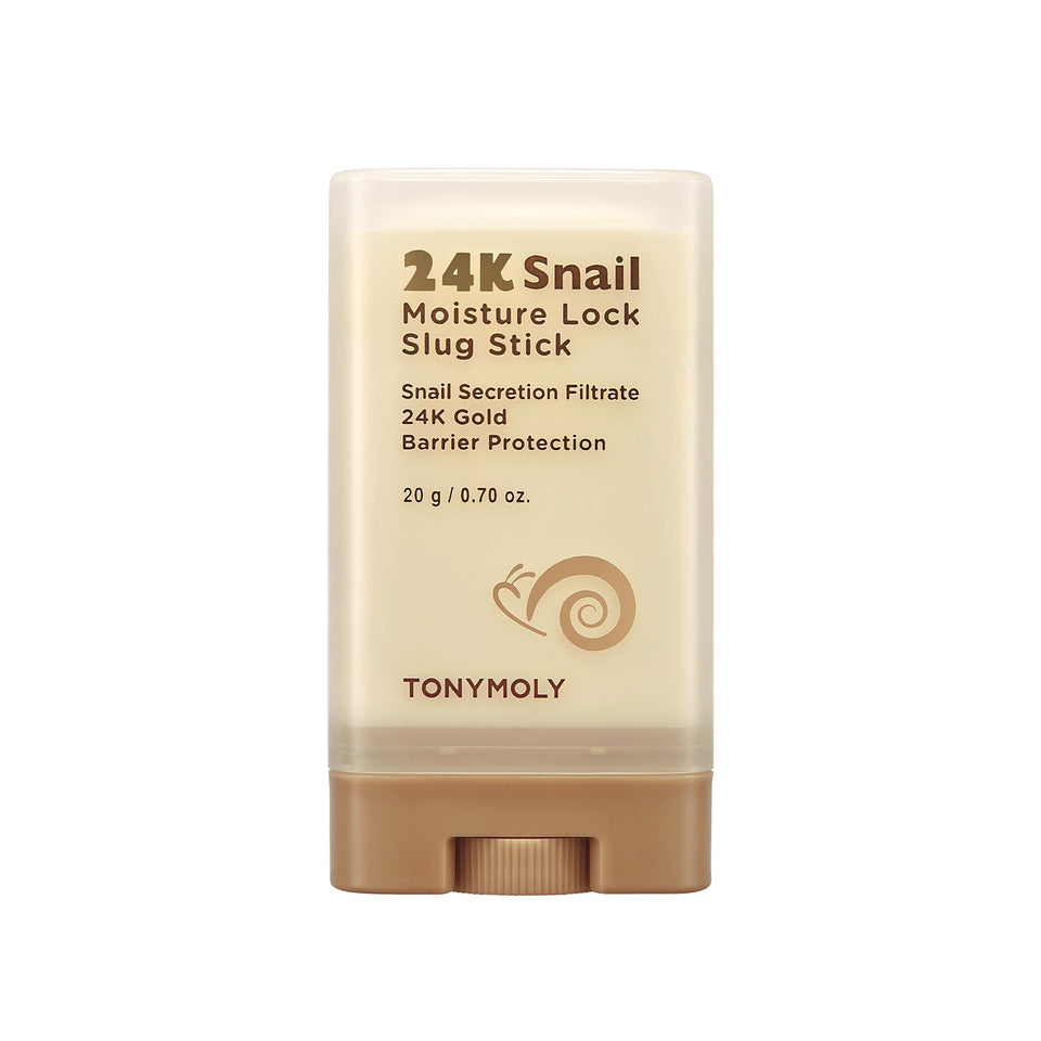 TONYMOLY 24K Snail stick front packaging showing product name and compact benefit