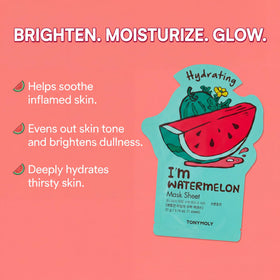 TONYMOLY three mask variants fanned to display Watermelon Lemon Peach brightening options
