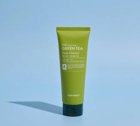 TONYMOLY pump dispensing rich foam texture demonstrating effective gentle cleansing