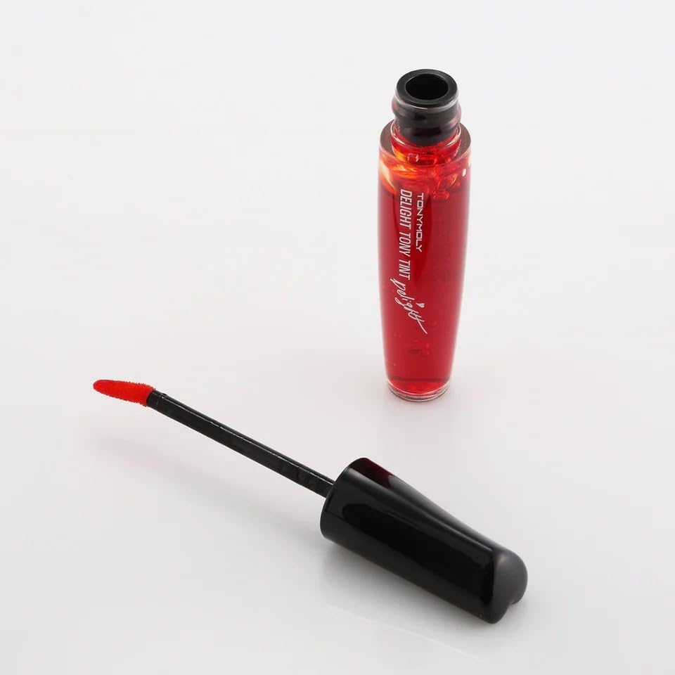 TONYMOLY lip tints in a wristlet purse showcasing travel-friendly convenience benefit