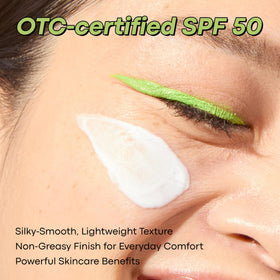 TONYMOLY sunscreen spread on hand demonstrating no white cast