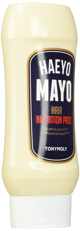 TONYMOLY Haeyo Mayo applied in bathroom setting demonstrating easy at-home deep conditioning and styling prep