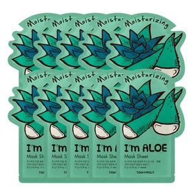 TONYMOLY front packaging of 10-pack showing product convenience and hydration