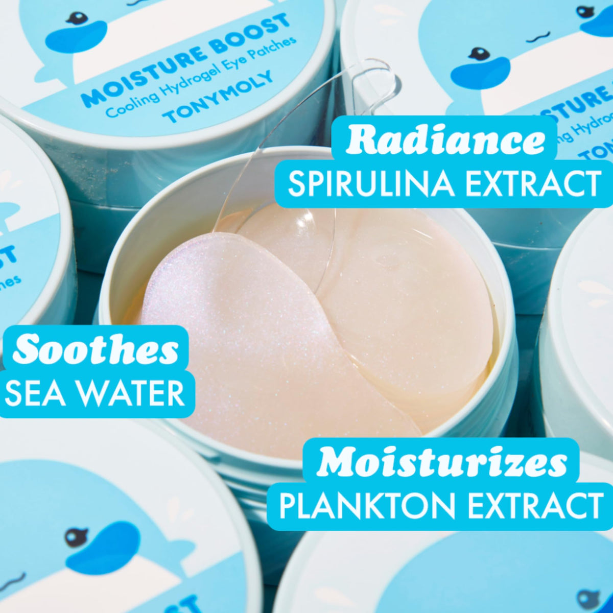 TONYMOLY close-up texture of hydrogel patch highlighting cooling effect