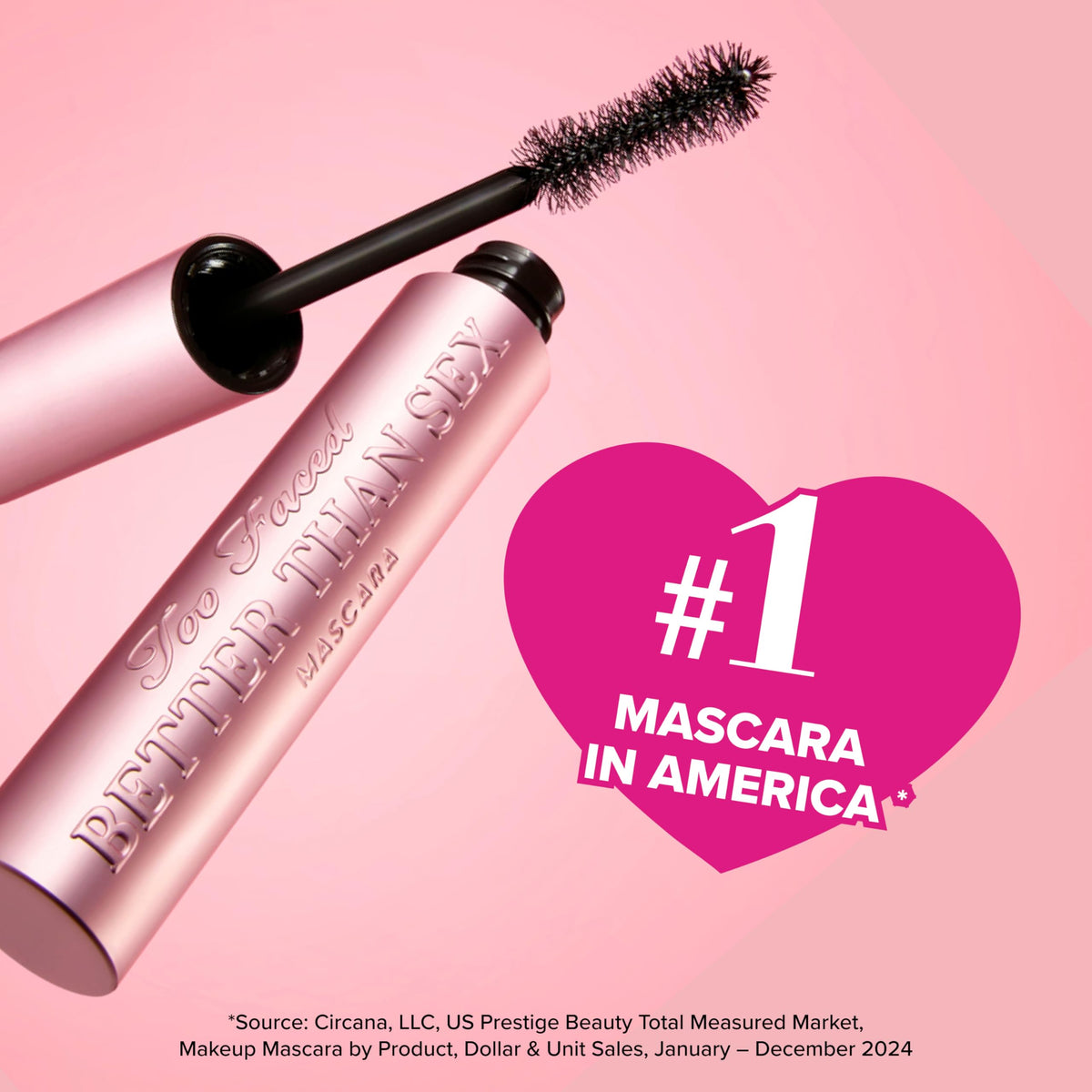 Too Faced before and after lash comparison showing visible volume and length