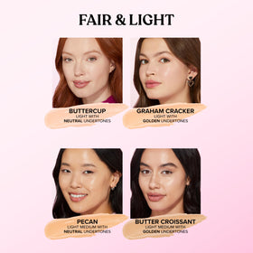 Too Faced before and after under-eye comparison demonstrating brightening effect