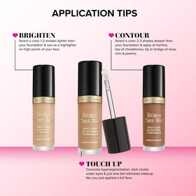 Too Faced contour and highlight demo on face, shows multi-use versatility