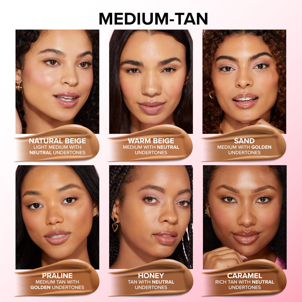 Too Faced before and after showing improved tone and natural coverage