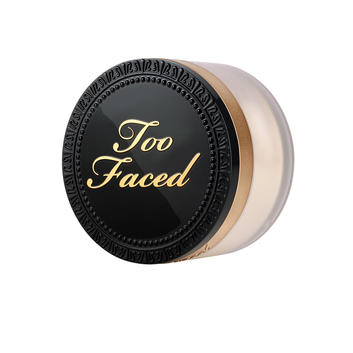 Too Faced ingredient label close-up highlighting hyaluronic acid, emphasizes skin-friendly formula