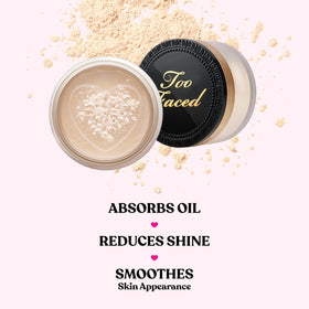 Too Faced powder texture close-up showing fine milled finish, suggests smooth blur