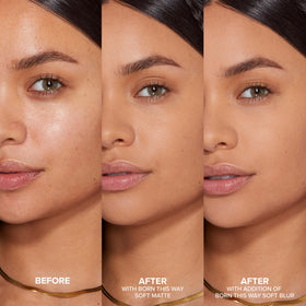 Too Faced pressed powder texture close-up demonstrating silky smooth finish
