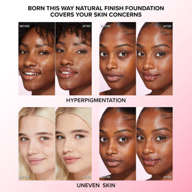 Too Faced swatch on skin demonstrating natural coverage and seamless blending