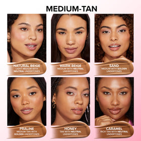 Too Faced swatches on arm illustrating shade range and true color benefit