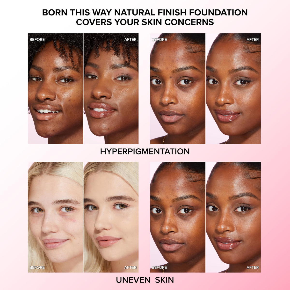 Too Faced texture close-up showing smooth blendability for natural finish