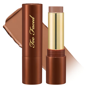 Too Faced Chocolate Soleil front view of bronzing stick showing compact packaging and applicator benefit