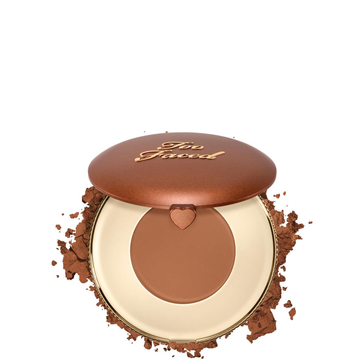 Too Faced front packaging showing compact bronzer travel-friendly warmth