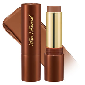Too Faced front view of Chocolate Soleil stick showing compact packaging and travel convenience