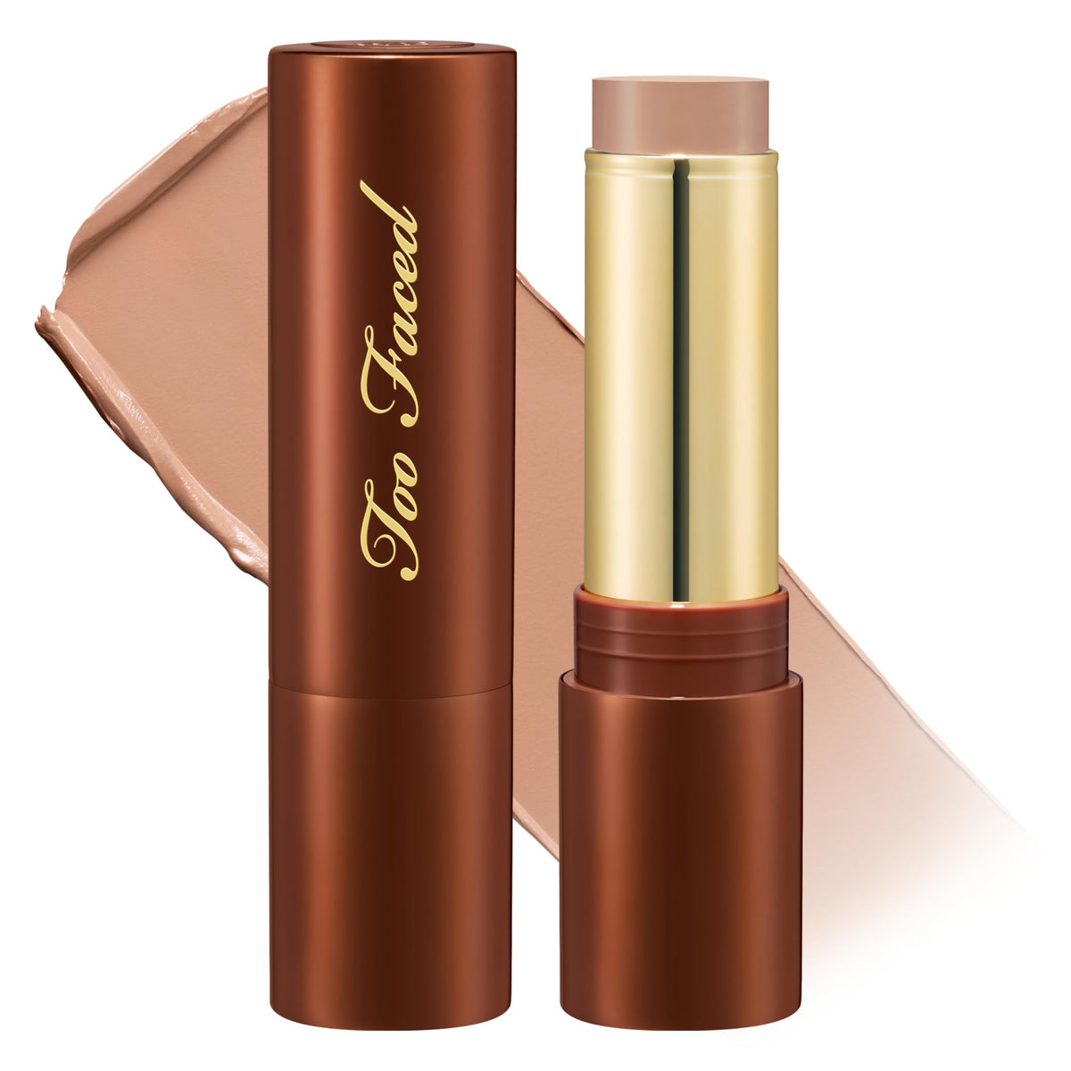 Too Faced front view of stick showing compact design and benefit of easy application