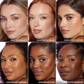 Too Faced bronzer staged in bathroom setting suggesting everyday use