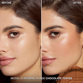 Too Faced bronzer open pan texture highlighting smooth, blendable finish