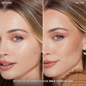Too Faced close-up of bronzer pan texture highlighting fine-milled finish