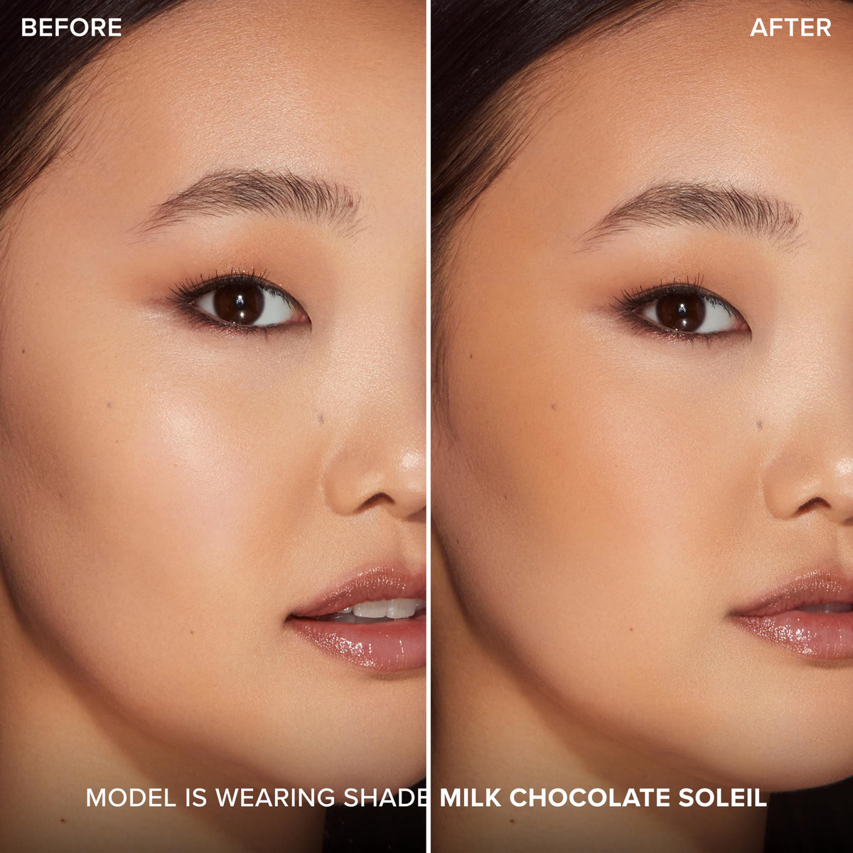 Too Faced texture swatch on skin showing blendable matte pigment and seamless color