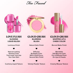 Too Faced floral extract ingredient shot emphasizing natural-derived ingredients and gentle feel