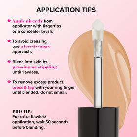 Too Faced shade swatch light beige on arm, true-to-tone match and buildable coverage