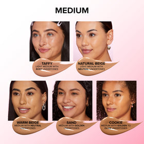 Too Faced concealer applied under eye demonstrating brightening effect