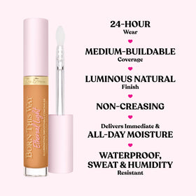 Too Faced concealer texture swirl highlighting creamy hydrating finish