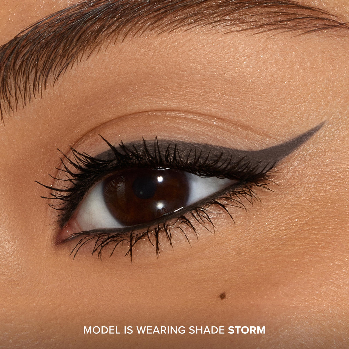 Too Faced liner on eye illustrating waterproof, smudge-resistant definition