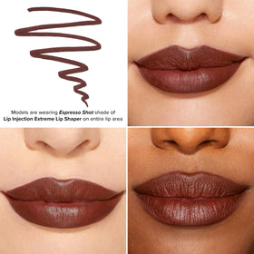 Too Faced close-up pencil tip showing precise retractable design and smooth glide