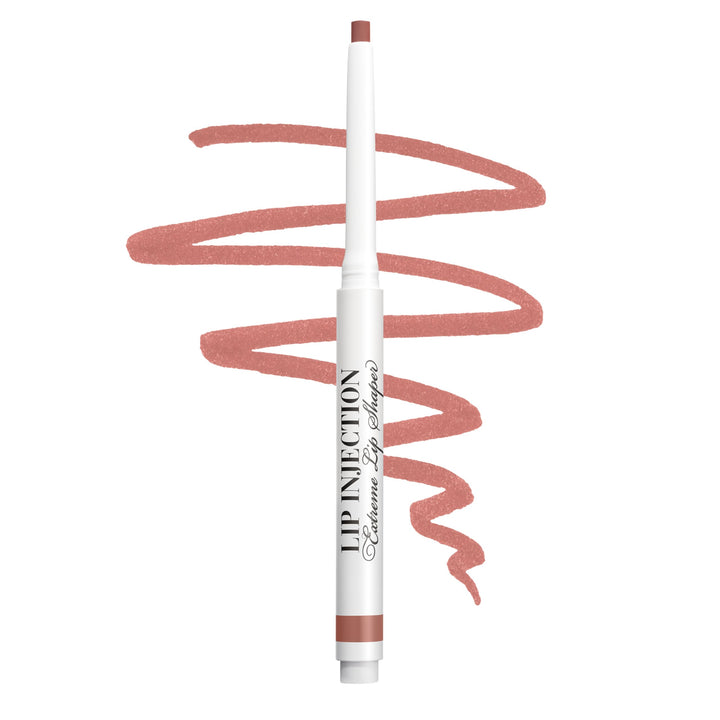 Too Faced front packaging of Lip Injection Extreme Lip Shaper showing sleek pencil and shade