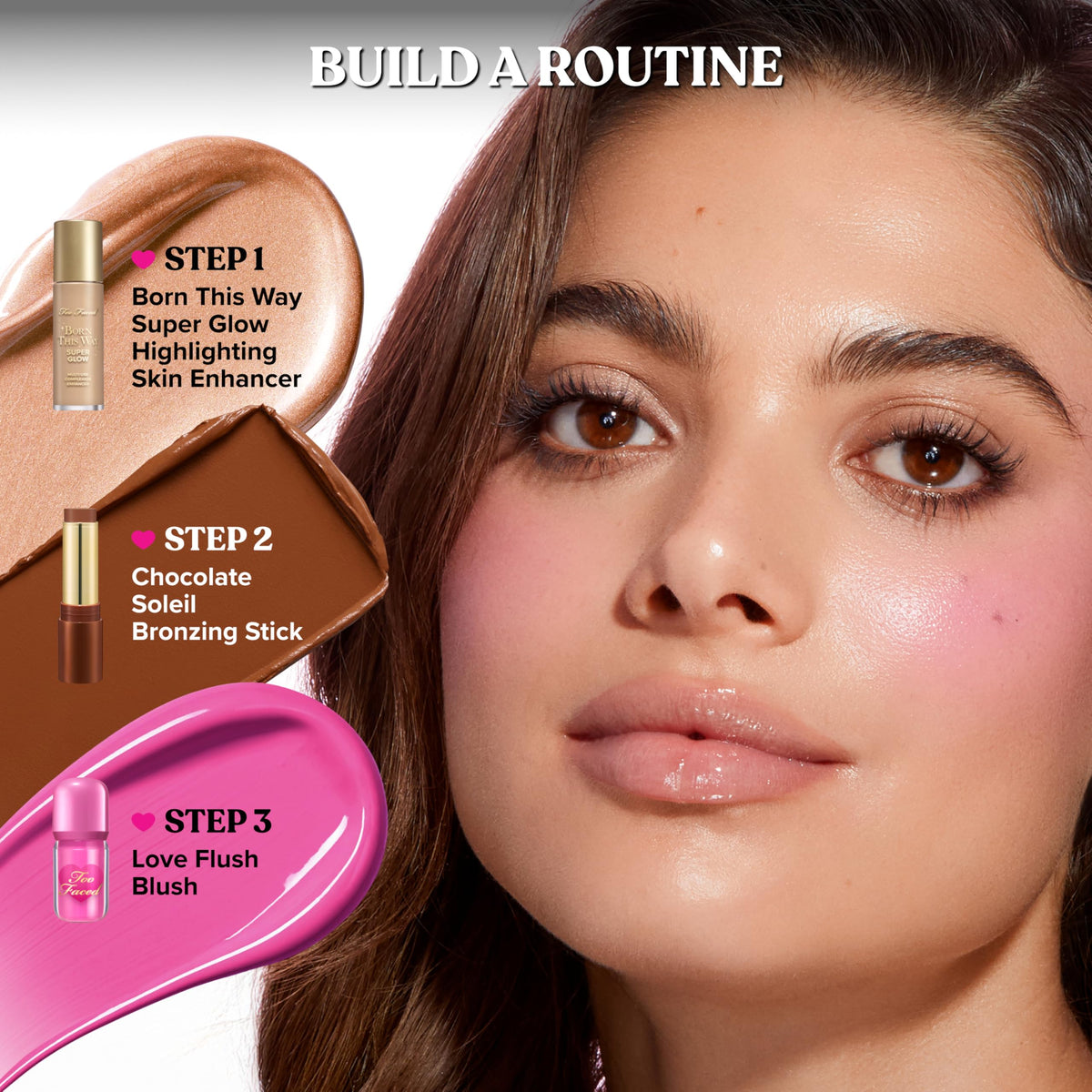 Too Faced open bottle with strawberry hint highlights scented, pleasant application