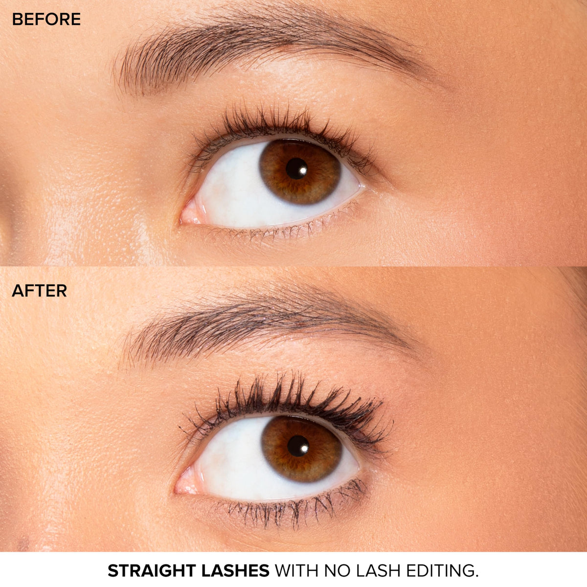 Too Faced model wearing mascara in lifestyle scene illustrating bold, wearable lashes