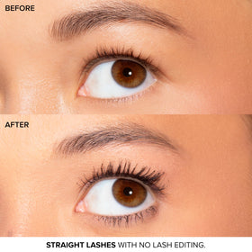 Too Faced model wearing mascara in lifestyle scene illustrating bold, wearable lashes
