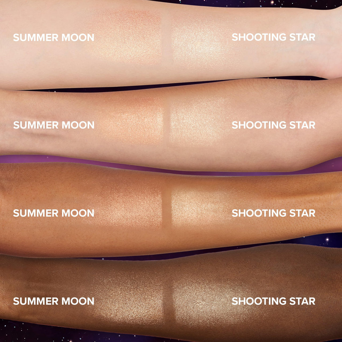 Too Faced on model cheek illustrating natural glossy highlight effect