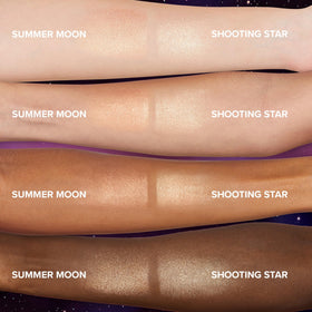 Too Faced on model cheek illustrating natural glossy highlight effect