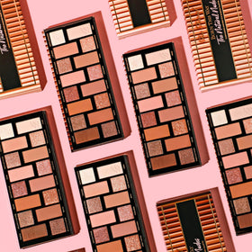 Too Faced palette in use on eyelid demonstrating application and instant color payoff