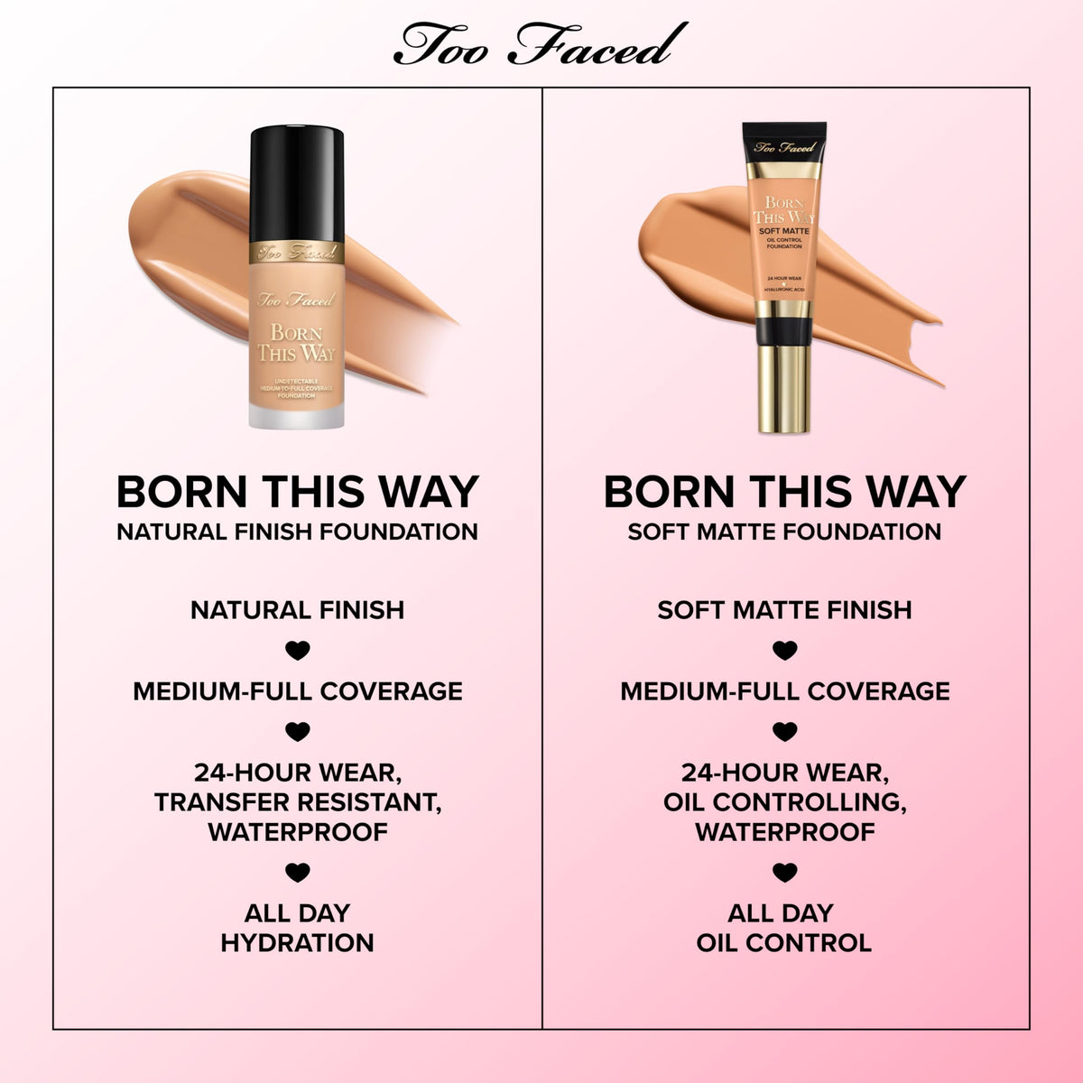 Too Faced product packaging and label showing ingredient and brand clarity benefit