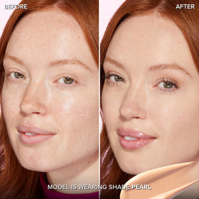 Too Faced pump closeup showing dispenser for mess-free application benefit