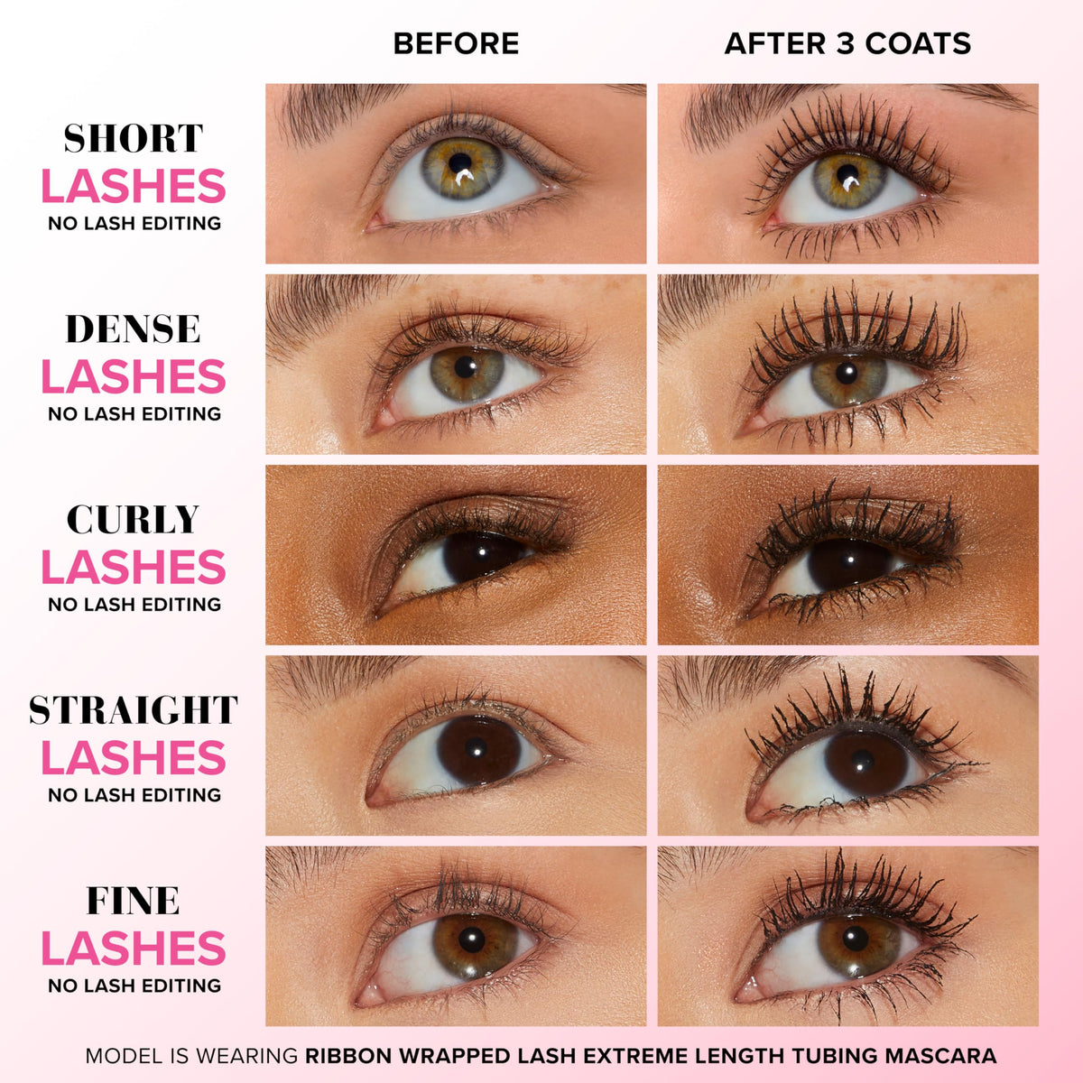 Too Faced close-up of Lash Extension brush for precise application