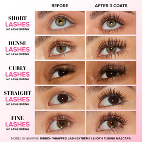 Too Faced close-up of Lash Extension brush for precise application